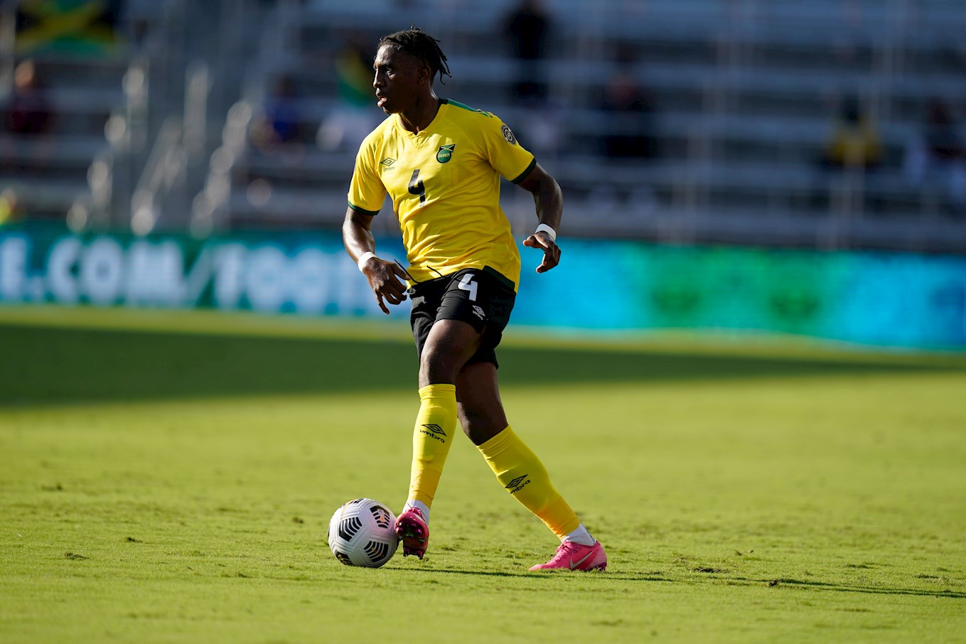 Amari'i Bell in action for Jamaica