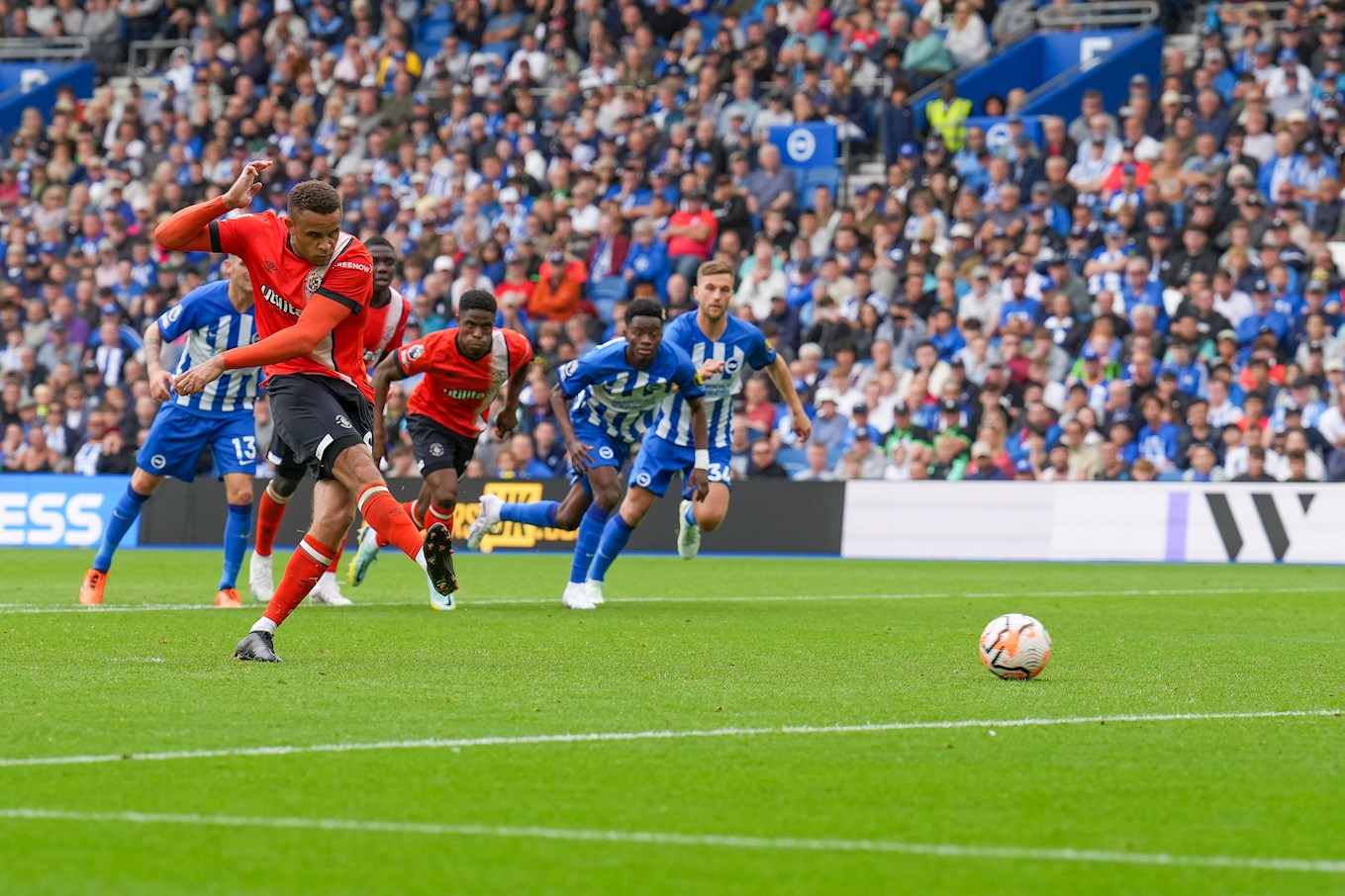 Carlton Morris scoring our first Premier League goal from the penalty spot.