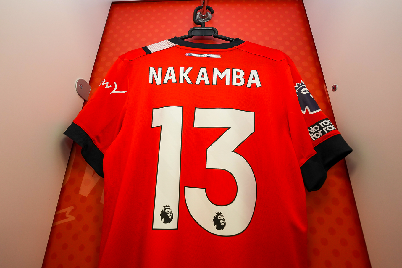 Marvelous Nakamba's shirt hung in the home dressing room.