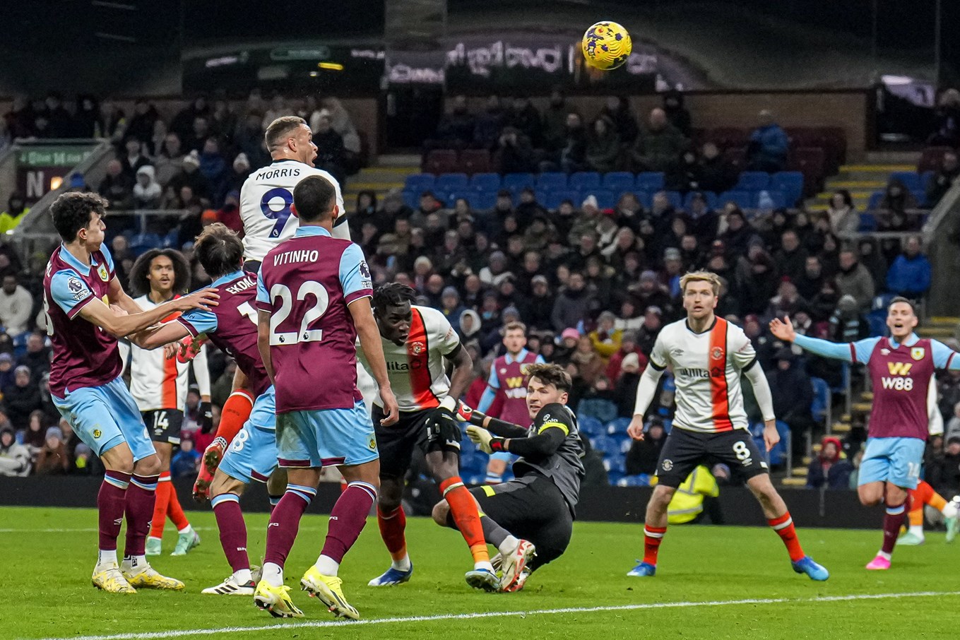 Carlton Morris rising highest to head in our equaliser at Burnley.