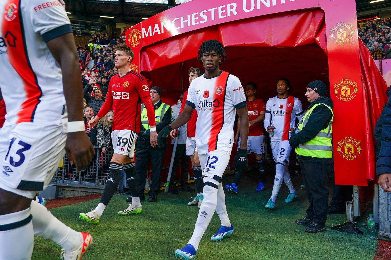 Issa Kaboré walking out at Old Trafford.