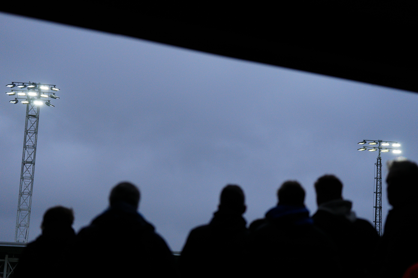 Luton fans watch on inside Kenilworth Road.