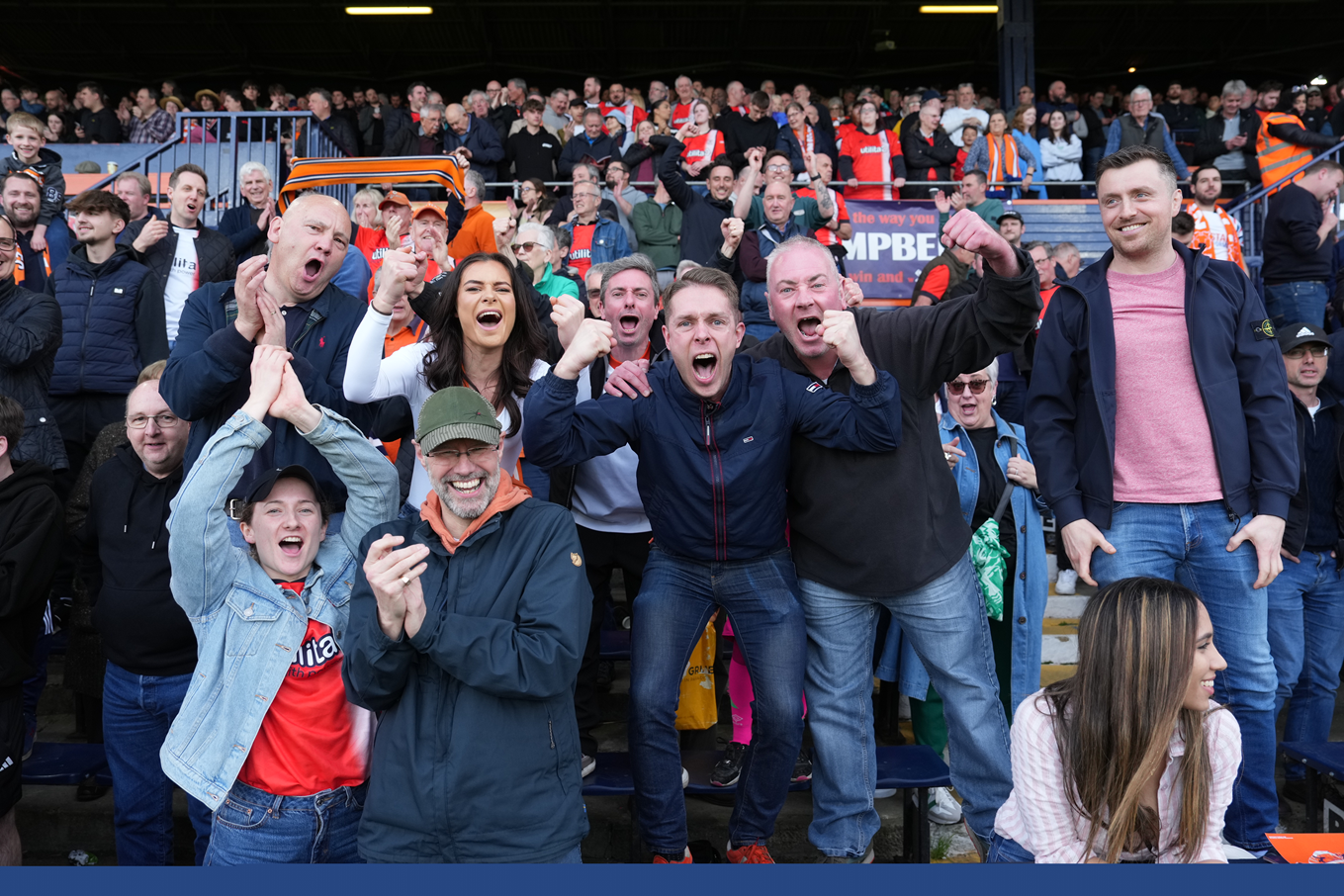 Luton fans celebrating our win against Bournemouth.